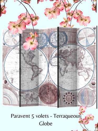 banniere printemps paravent 5 volets globe
